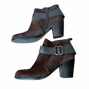 NEW Nine West Gwen Ankle Bootie Brown Suede